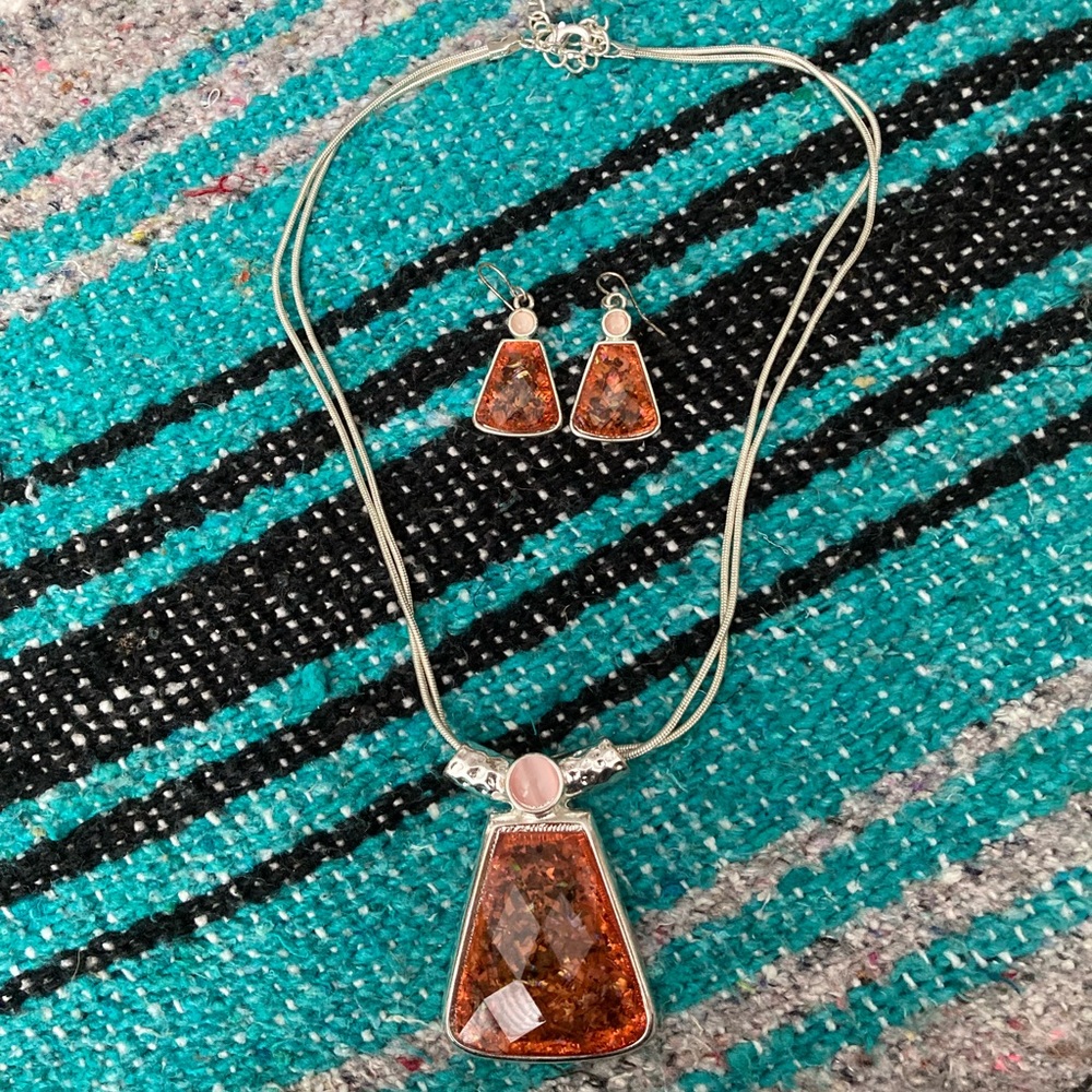 Sterling necklace and earring set